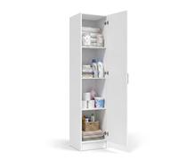 duehome | Armario Multiusos, 1 Puerta, Columna, Modelo Multi Useful, Acabado en Color Blanco Mate, Medidas: 37 cm (Ancho) x 182 cm (Alto) x 37 cm (Fondo)
