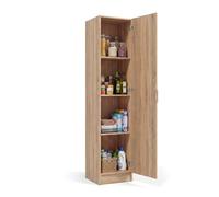 duehome | Armario Multiusos, 1 Puerta, Columna, Modelo Multi Useful, Acabado en Color Roble, Medidas: 37 cm (Ancho) x 182 cm (Alto) x 37 cm (Fondo)