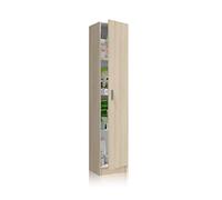duehome | Armario Multiusos, 1 Puerta, Columna, Modelo Multi Useful, Acabado en Color Roble, Medidas: 37 cm (Ancho) x 182 cm (Alto) x 37 cm (Fondo)