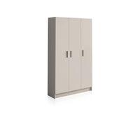 duehome | Armario Multiusos, 3 Puertas, Modelo Multi Useful, Acabado en Color Blanco Roto, Medidas: 108 cm (Ancho) x 180 cm (Alto) x 34,4 cm (Fondo)
