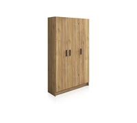 duehome | Armario Multiusos, 3 Puertas, Modelo Multi Useful, Acabado en Color Roble Alpine, Medidas: 108 cm (Ancho) x 180 cm (Alto) x 34,4 cm (Fondo)
