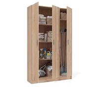 duehome | Armario Multiusos, 3 Puertas, Modelo Multi Useful, Acabado en Color Roble Canadian, Medidas: 110 cm (Ancho) x 180 cm (Alto) x 37 cm (Fondo)