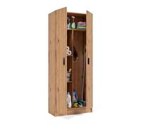 duehome | Armario Multiusos, Escobero, 2 Puertas, Modelo Multi Useful, Acabado en Color Roble Alpino, Medidas: 73 cm (Ancho) x180 cm (Alto) x 37 cm (Fondo)