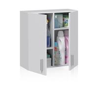 duehome | Armario Multiusos para Colgar, Modelo Multi Useful, Acabado en Color Blanco Mate, Medidas: 59 cm (Ancho) x 60 cm (Alto) x 26,5 cm (Fondo)