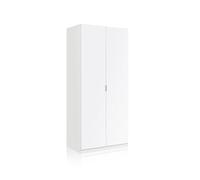 duehome | Armario Ropero 2 Puertas, Armario Habitación, Dormitorio, Modelo Astra, Acabado en Color Blanco Soft, Medidas: 81 cm (Ancho) x 180 cm (Alto) x 52 cm (Fondo)