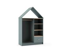 duehome | Armario vestidor, Armario Juvenil, Modelo Misty Cloud, Color Verde Salvia y Oak Soft, Medidas: 110 cm (Largo) x 180 cm (Alto) x 45 cm (Fondo)