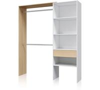 duehome Armario vestidor aura melamina, blanco artik, 158 x 187 x 40