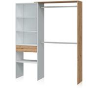 duehome Armario vestidor ezra melamina, blanco, 158 x 187 x 40