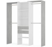 duehome Armario vestidor melamina, blanco, x 202 x 50