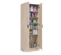 duehome | Armario Zapatero Multiusos, Armario Auxiliar, Modelo Multi Useful, Acabado en Color Microcemento Beige, Medidas: 60 cm (Ancho) x 180 cm (Alto) x 37 cm (Fondo)