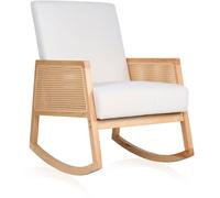 duehome Butaca Mecedora madera, crema, 65 x 98 x 82
