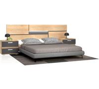 duehome Cabecero con mesitas Pure melamina, cambria, 260 x 60 x 40