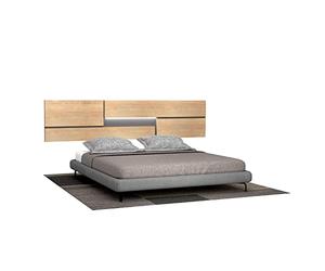 duehome | Cabezal con Led para Cama de Matrimonio, Cabecero Doble, Modelo Ataneq Leds, Acabado en Color Cambria y Grafito, Medidas: 260 cm (Ancho) x 60 cm (Alto) x 3 cm (Fondo)