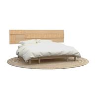 duehome | Cabezal con Led para Cama de Matrimonio, Cabecero Doble, Modelo Ataneq Leds, Acabado en Color Tofe y Textil, Medidas: 210 cm (Ancho) x 55 cm (Alto) x 3 cm (Fondo)