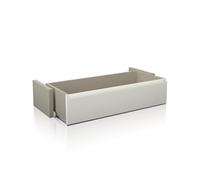 duehome | Cajon Frontal Extraible, Cajon Complementario Canape Luxury, Acabado en Blanco, Medidas: 137 cm (Largo) x 27,5 cm (Alto) x 47,5 cm (Fondo)