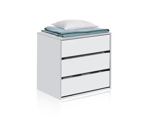 duehome | Cajonera Armario, Cómoda con Tres cajones, Modelo Vera, Acabado en Blanco Mate, Medidas: 60 cm (Ancho) x 57 cm (Alto) x 44 cm (Fondo)