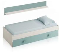 duehome Cama doble juvenil melamina, blanco, 201 x 43 x 98