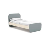 duehome | Cama Juvenil, Cama 90x190 cm, Modelo Misty Breeze, Color Verde Salvia y Oak Soft, Medidas: 195,4 cm (Largo) x 101,3 cm (Fondo) x 90 cm (Alto)