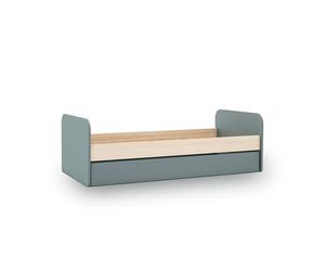 duehome | Cama Nido Juvenil, 2 Camas Infantiles, Modelo Misty Breeze, Color Verde Salvia y Oak Soft, Medidas: 205,4 cm (Largo) x 102 cm (Fondo) x 65 cm (Alto)