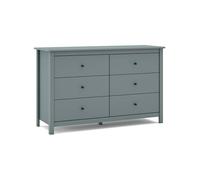 duehome | Cómoda 6 Cajones, Cajonera Dormitorio, Modelo Sail, Acabado en Verde Salvia, Medidas: 130 cm (Largo) x 80 cm (Alto) x 45 cm (Fondo)