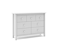 duehome | Cómoda 7 Cajones, Mueble de Dormitorio, Modelo Solna, Acabado en Blanco, Medidas: 110 cm (Largo) x 80 cm (Alto) x 40 cm (Fondo)