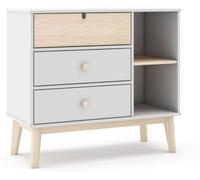 duehome Cómoda Cloud 3 cajones melamina, blanco, 90 x 81 x 40