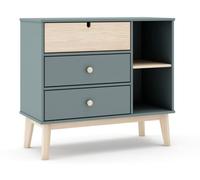 duehome Cómoda Cloud 3 cajones melamina, verde, 90 x 81 x 40