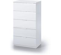 duehome Cómoda con 5 cajones Haya - blanco artik