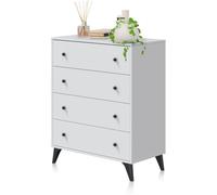 duehome Cómoda iconic melamina, blanco artik, 77,5 x 95 x 40