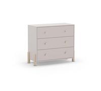 duehome | Cómoda Juvenil 3 Cajones, Cajonera Infantil, Modelo Misty Dawn, Acabado en Beige y Oak Soft, Medidas: 90 cm (Largo) x 80 cm (Alto) x 40 cm (Fondo)