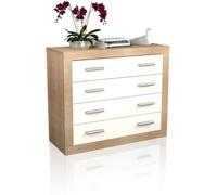 duehome Cómoda kira melamina, cambria, 98 x 81,5 x 39,6