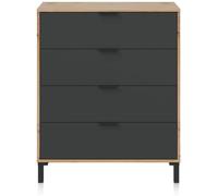 duehome Cómoda luke melamina, gris, 77,5 x 94 x 40