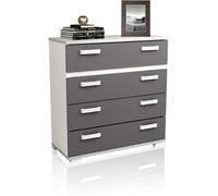 duehome Cómoda melamina, blanco, 89 x 89,6 x 39,6