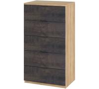 duehome Cómoda melamina, roble, 60 x 110 x 40