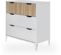 duehome Cómoda On melamina, blanco artik, 70,5 x 76 x 40