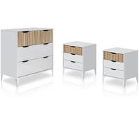 duehome Dormitorio On melamina, blanco artik, 70,5 x 76 x 40