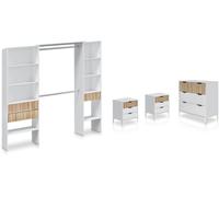 duehome Dormitorio On Plus melamina, blanco artik, 190 x 187 x 40