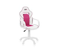 duehome | DRW, Silla Gamer, Silla de Oficina Gaming Estudio o Escritorio, Acabado en Símil Piel Blanco y Rosa, Medidas: 46,5 cm (Ancho) x 46 cm (Largo) x 98-109,5 cm (Alto)