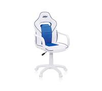 duehome | DRW, Silla Gamer, Silla de Oficina Gaming Estudio o Escritorio, Acabado en Símil Piel Blanco y Azul, Medidas: 46,5 cm (Ancho) x 46 cm (Largo) x 98-109,5 cm (Alto)