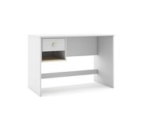 duehome | Escritorio Juvenil, Mesa de Estudio, Modelo Misty Breeze, Color Blanco y Oak Soft, Medidas: 110 cm (Largo) x 55 cm (Fondo) x 75 cm (Alto)