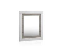 duehome | Espejo Cuadrado, Espejo de Pared, Modelo Kira, Acabado en Color Andersen Pino y Gris, Medidas: 75 cm (Ancho) x 90 cm (Alto) x 3,5 cm (Fondo)