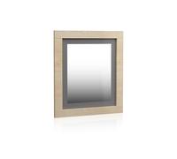 duehome | Espejo Cuadrado, Espejo de Pared, Modelo Kira, Acabado en Color Cambria y Grafito, Medidas: 75 cm (Ancho) x 90 cm (Alto) x 3,5 cm (Fondo)