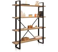 duehome Estantería alta madera, roble, 150 x 180 x 35