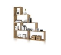 duehome | Estantería Decorativa, Librería Salon, Modelo Alice, Acabado en Roble Canadian, Medidas: 145 cm (Alto) x 145 cm (Ancho) x 29 cm (Fondo)