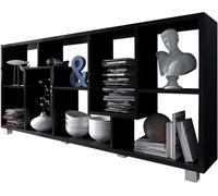 duehome Estantería melamina, negro, 68,5 x 161 x 25