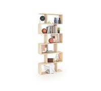 duehome | Estantería Salon, Libreria, Separador Ambientes, Modelo Zoe High, Color Roble Canadian, Medidas: 80 cm (Ancho) x 192 cm (Alto) x 24 cm (Fondo)
