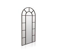 duehome | Lolle, Espejo de Cuerpo Entero, Espejo Tipo Ventana con Arco Superior, Estructura Negro, Medidas: 80 cm (Largo) x 180 cm (Alto) x 3,5 cm (Fondo)