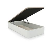 duehome | Luxury, Canapé Abatible con Almacenaje, Base Tapizada, Acabado en Blanco, Medidas: 90 cm (Ancho) x 190 cm (Largo) x 31 cm (Alto)