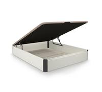 duehome | Luxury, Canapé Abatible con Almacenaje, Base Tapizada, Acabado en Blanco y Grafito, Medidas: 150 cm (Ancho) x 190 cm (Largo) x 31 cm (Alto)