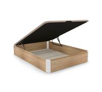 duehome | Luxury, Canapé Abatible con Almacenaje, Base Tapizada, Acabado en Roble y Blanco, Medidas: 135 cm (Ancho) x 190 cm (Largo) x 31 cm (Alto)